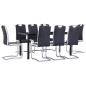 vidaXL Juego de comedor 9 piezas cuero sintético negro vidaXL Juego de comedor 9 piezas cuero sintético negro