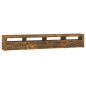 vidaXL Mueble de TV con luces LED color roble ahumado 240x35x40 cm