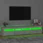 vidaXL Mueble de TV con luces LED gris hormigón 210x35x40 cm vidaXL Mueble de TV con luces LED gris hormigón 210x35x40 cm