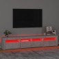 vidaXL Mueble de TV con luces LED gris hormigón 210x35x40 cm vidaXL Mueble de TV con luces LED gris hormigón 210x35x40 cm