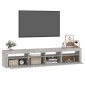 vidaXL Mueble de TV con luces LED gris hormigón 210x35x40 cm vidaXL Mueble de TV con luces LED gris hormigón 210x35x40 cm