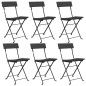 vidaXL Sillas cafetería plegables 6 uds acero y ratán sintético negro vidaXL Sillas cafetería plegables 6 uds acero y ratán sintético negro
