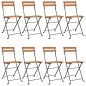 vidaXL Sillas cafetería plegables 8 uds acero y madera maciza de teca vidaXL Sillas cafetería plegables 8 uds acero y madera maciza de teca