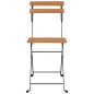 vidaXL Sillas cafetería plegables 8 uds acero y madera maciza de teca vidaXL Sillas cafetería plegables 8 uds acero y madera maciza de teca