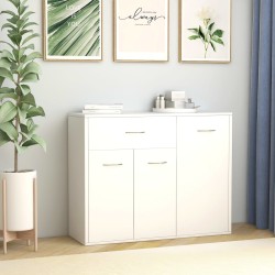 vidaXL Aparador de madera contrachapada blanco 88x30x70 cm