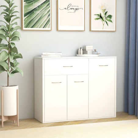 vidaXL Aparador de madera contrachapada blanco 88x30x70 cm