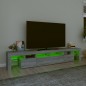 vidaXL Mueble de TV con luces LED gris Sonoma 230x36,5x40 cm vidaXL Mueble de TV con luces LED gris Sonoma 230x36,5x40 cm