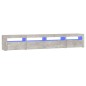 vidaXL Mueble de TV con luces LED gris hormigón 240x35x40 cm
