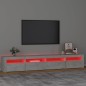 vidaXL Mueble de TV con luces LED gris hormigón 240x35x40 cm