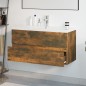 vidaXL Mueble de baño con lavabo madera contrachapada roble ahumado vidaXL Mueble de baño con lavabo madera contrachapada roble ahumado
