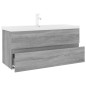 vidaXL Mueble de baño con lavabo madera contrachapada gris Sonoma vidaXL Mueble de baño con lavabo madera contrachapada gris Sonoma