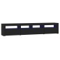 vidaXL Mueble de TV con luces LED Negro 210x35x40 cm