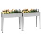 vidaXL Jardineras 2 unidades acero galvanizado