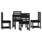 vidaXL Juego de comedor de jardín 5 piezas madera maciza pino negro