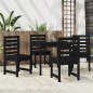 vidaXL Juego de comedor de jardín 5 piezas madera maciza pino negro