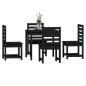 vidaXL Juego de comedor de jardín 5 piezas madera maciza pino negro