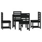 vidaXL Juego de comedor de jardín 5 piezas madera maciza pino negro
