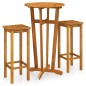 vidaXL Mesa y taburetes altos de jardín 3 pzas madera maciza acacia vidaXL Mesa y taburetes altos de jardín 3 pzas madera maciza acacia