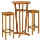 vidaXL Mesa y taburetes altos de jardín 3 pzas madera maciza acacia vidaXL Mesa y taburetes altos de jardín 3 pzas madera maciza acacia