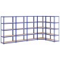 vidaXL Estantería 5 niveles 5 uds acero y madera contrachapada azul vidaXL Estantería 5 niveles 5 uds acero y madera contrachapada azul