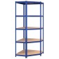 vidaXL Estantería 5 niveles 5 uds acero y madera contrachapada azul vidaXL Estantería 5 niveles 5 uds acero y madera contrachapada azul