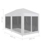 vidaXL Carpa de celebraciones con 6 paredes de malla 6x3 m