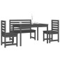 vidaXL Juego de comedor de jardín 4 piezas madera maciza pino gris vidaXL Juego de comedor de jardín 4 piezas madera maciza pino gris