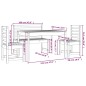 vidaXL Juego de comedor de jardín 4 piezas madera maciza pino gris vidaXL Juego de comedor de jardín 4 piezas madera maciza pino gris