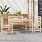 vidaXL Juego de comedor de jardín 4 piezas madera maciza de pino vidaXL Juego de comedor de jardín 4 piezas madera maciza de pino