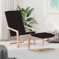 vidaXL Sillón de relax con taburete tela negro vidaXL Sillón de relax con taburete tela negro