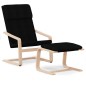 vidaXL Sillón de relax con taburete tela negro vidaXL Sillón de relax con taburete tela negro