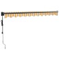 vidaXL Toldo retráctil automático amarillo y blanco 3,5x2,5 m