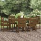 vidaXL Set de comedor de jardín 7 pzas madera maciza pino marrón miel vidaXL Set de comedor de jardín 7 pzas madera maciza pino marrón miel