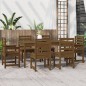 vidaXL Set de comedor de jardín 7 pzas madera maciza pino marrón miel vidaXL Set de comedor de jardín 7 pzas madera maciza pino marrón miel