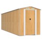 vidaXL Cobertizo jardín acero galvanizado marrón claro 192x606x223 cm vidaXL Cobertizo jardín acero galvanizado marrón claro 192x606x223 cm