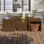vidaXL Juego cajas de jardín 4 pzs madera maciza pino gris marrón miel