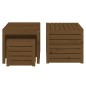 vidaXL Juego cajas de jardín 4 pzs madera maciza pino gris marrón miel