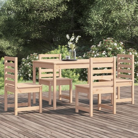 vidaXL Juego de comedor de jardín 5 piezas madera maciza de pino