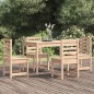vidaXL Juego de comedor de jardín 5 piezas madera maciza de pino