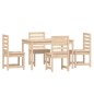 vidaXL Juego de comedor de jardín 5 piezas madera maciza de pino