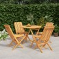 vidaXL Juego de comedor para jardín 5 piezas madera maciza de teca vidaXL Juego de comedor para jardín 5 piezas madera maciza de teca