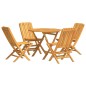 vidaXL Juego de comedor para jardín 5 piezas madera maciza de teca vidaXL Juego de comedor para jardín 5 piezas madera maciza de teca