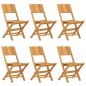 vidaXL Sillas de jardín plegables 6 uds madera maciza teca 47x61x90 cm