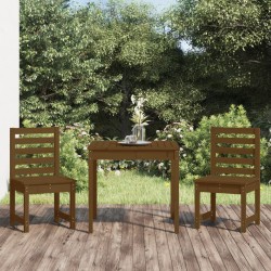 vidaXL Mesa y sillas de jardín 3 pzas madera maciza pino marrón miel