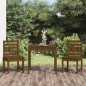vidaXL Mesa y sillas de jardín 3 pzas madera maciza pino marrón miel vidaXL Mesa y sillas de jardín 3 pzas madera maciza pino marrón miel