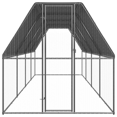 vidaXL Jaula gallinero de exterior de acero galvanizado 2x8x2 m