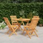 vidaXL Juego de comedor para jardín 5 piezas madera maciza de teca vidaXL Juego de comedor para jardín 5 piezas madera maciza de teca