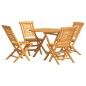 vidaXL Juego de comedor para jardín 5 piezas madera maciza de teca vidaXL Juego de comedor para jardín 5 piezas madera maciza de teca