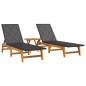 vidaXL Set de muebles de jardín 3 piezas ratán sintético madera acacia vidaXL Set de muebles de jardín 3 piezas ratán sintético madera acacia