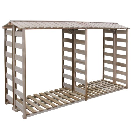 vidaXL Caseta para leña madera de pino impregnada 300x90x176 cm